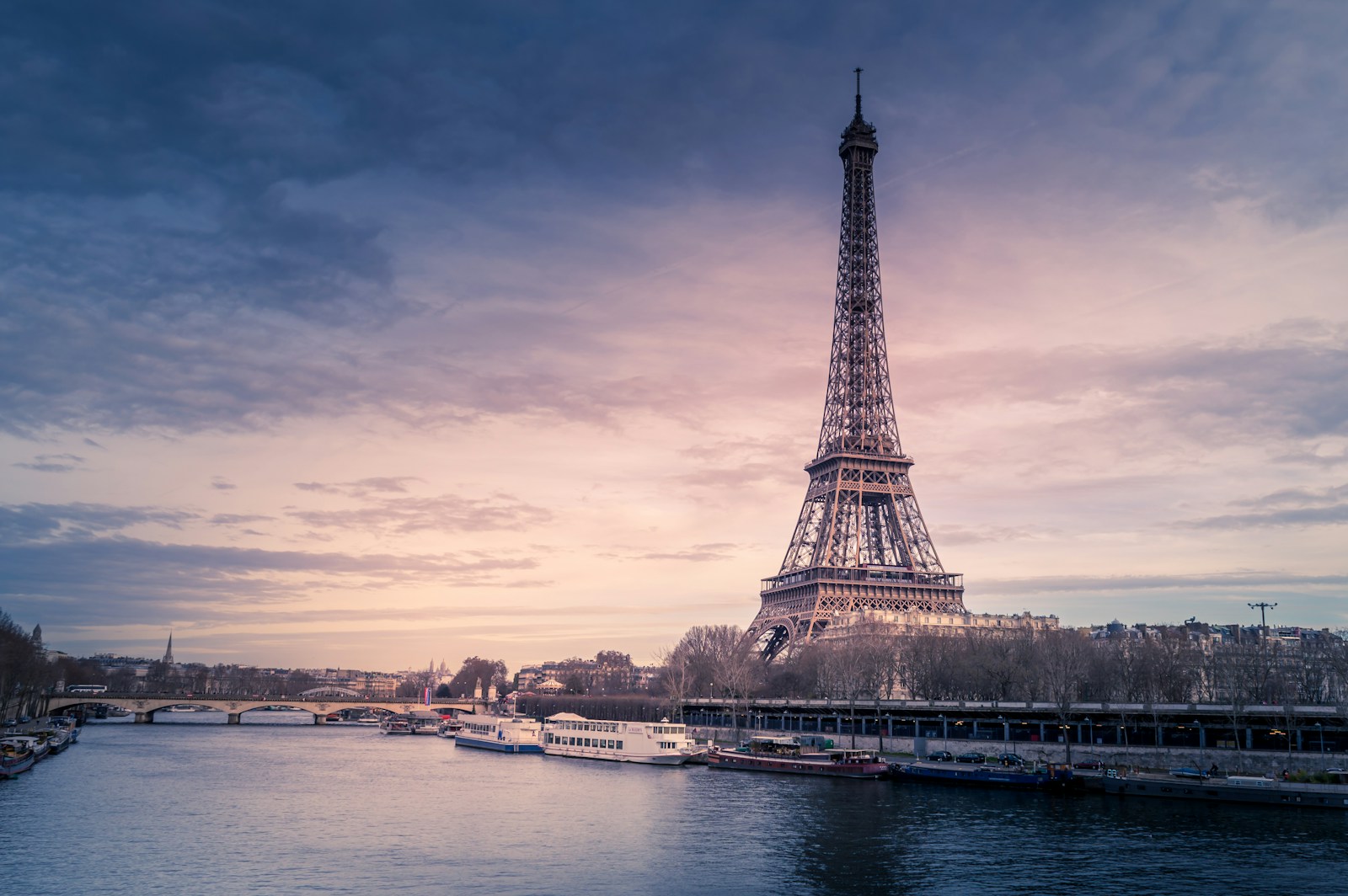Paris'te Eyfel Kulesi ve şehir manzarası